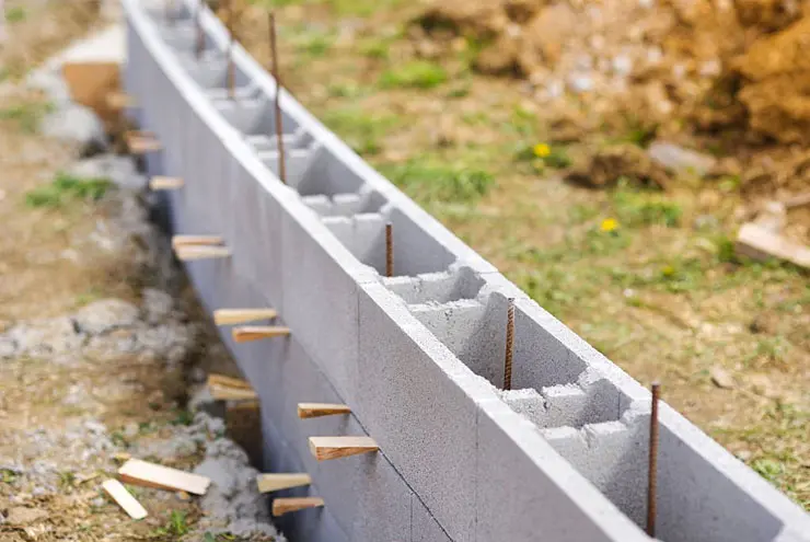Muros de de concreto reforzado si construido en medio de un terreno