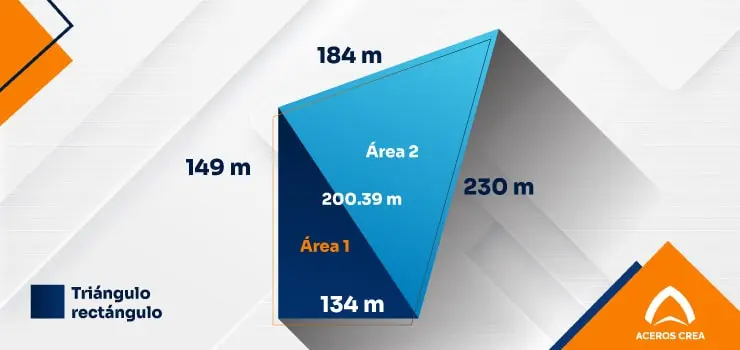 Esquema de terreno con la medida de la diagonal - cómo sacar metros cuadrados