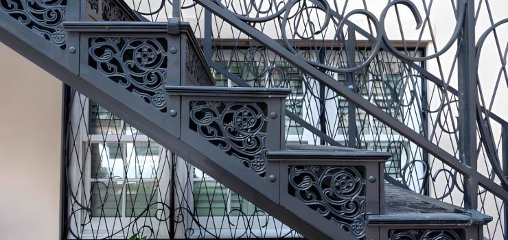 Escalera de herrería recta