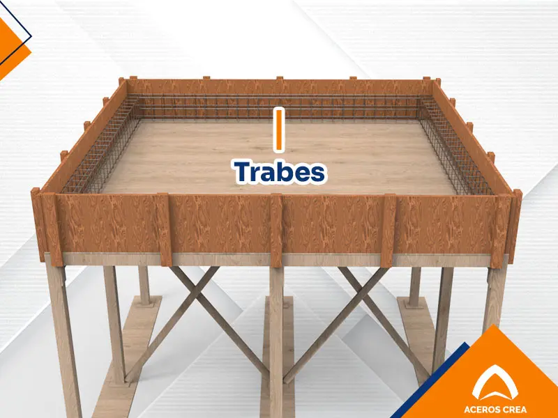 Esquema de las trabes colocadas en los cuatro lados del perímetro de la losa maciza