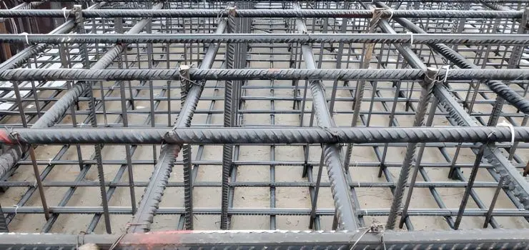 Plano detalle de entramado de varilla corrugada en obra