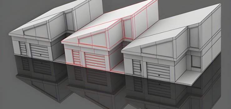 Renders computarizados de tres inmuebles en 3D