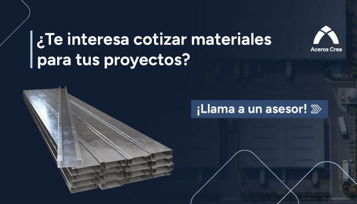 Banner con CTA para llamar y cotizar con Aceros Crea