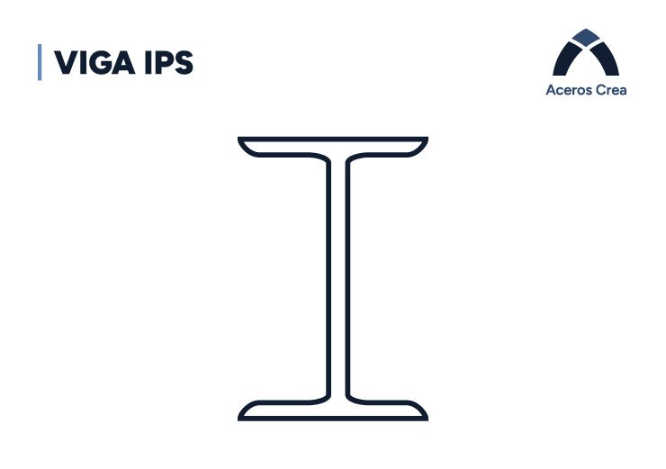 Esquema de sección I o H con patines curvados de la viga IPS